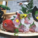 食べるお宿 浜の湯 - 船盛は今宵もしっかり