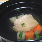 食べるお宿 浜の湯 - 阿波尾鶏と冬野菜のスープ仕立て