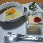 食べるお宿 浜の湯 - 蜜柑ムースと蜜柑・林檎のコンポート