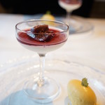 ジュエーメ - パンナコッタ　仁賀保のイチジクのコンポート、みかんのジェラート（2017/11)