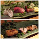 大どころ - ＊６．８kgの鯛、塩昆布のせ。 ＊対馬９．８kgの天然ブリ ＊天草・やいと鰹 ＊タイラギ、炙りで。 ＊糸島鰆 ＊鰤の腹身（炙りで） *鯛のエンガワ（炙りで）