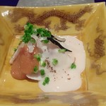 野嵯和 - ⑩河豚のタタキ白子のソース