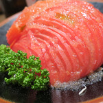 新料理 都留野 - トマトサラダ（２）　ズームアップ