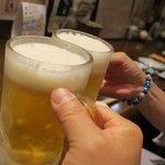 新料理 都留野 - サッポロ生ビール（中）