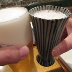 魚作 - 生ビールとノンアルで乾杯