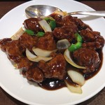 中華料理　桃 - 黒酢の酢豚\900（税抜17-12)