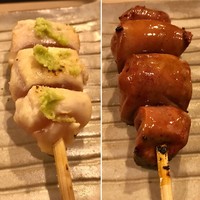 焼鳥 おみ乃 - 右 血肝
                左 さび