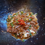 汁なし担々麺 階杉 - 残った坦々肉に･･･