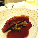 ペレグリーノ - 網捕りの鴨のロースト　アーティチョークと共に　モデナのアチェート・バルサミコのソース