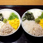 庭園茶寮 みな美(皆美館) - お手本を参考に、二人で盛り付けてみました！ 仲居さんからお褒めの言葉も（笑）