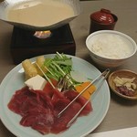 Hakushika Kurashikkusu - 吟醸粕汁鍋御膳(鹿肉)