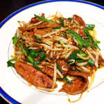 沸騰漁府 - 韭菜炒猪肝（ニラレバ）。基本の調味が上手だから、どのメニューもハズレなし