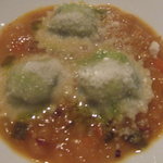 リストランテ 濱崎 - パスタ　ほうれんそうのラビオリ