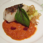 デュオ フルシェット - 真鯛のグリエ　ドライトマトとゴジベリーを入れたサルサアウローラ