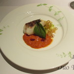 デュオ フルシェット - メインディッシュ：真鯛のグリエ　ドライトマトとゴジベリーを入れたサルサアウローラ