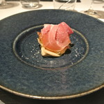 リストランテ カノフィーロ - 札幌黄のアロースト　カキのピュレと生ハム