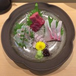 三代目 まる天 - 刺身 三種盛り + 一種