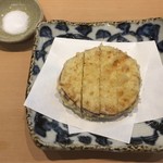 三代目 まる天 - 無農薬さつま芋の天ぷら 一枚揚げ