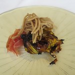 ウシマル - カボチャの花 栗 生ハム