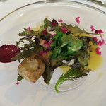 ウシマル - 自家菜園のサラダ 大豆ソース