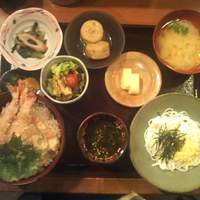 北新地平八 - 天丼と冷しそうめんです。