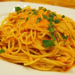 Torattoria Tsukiji Tomina - ズワイガニとポロネギのトマトクリームスパゲッティ