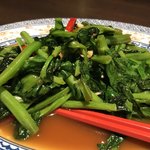 シンガポール ホーカーズ - 2.台湾産高山豆苗のオイスターソース。