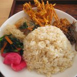 オーガニック七菜 - 玄米ごはん･カブの酢漬け・小松菜とニンジンの海苔和え・切干大根・春雨サラダなど