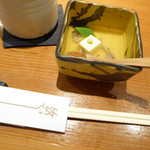 紋や - 卵豆腐、しめじあんかけ