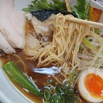 暁 製麺 - 麺アップ