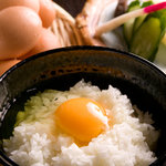 米寅 - 銀飯家名物の卵かけ御飯です♪