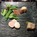 ニューヨークバー・シャンパンダイニング - フォアグラのテリーヌ　国産有機レモンのコンフィチュール