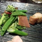 ニューヨークバー・シャンパンダイニング - フォアグラのテリーヌ　国産有機レモンのコンフィチュール