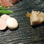 ニューヨークバー・シャンパンダイニング - フォアグラのテリーヌ　国産有機レモンのコンフィチュール