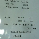 ご馳走 青柳 - メニュー(2017.12)