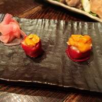 肉匠 とろにく 恵比寿店 - 生雲丹と桜肉のミニ軍艦