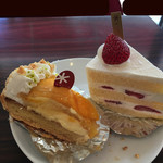 パティスリー シュクレ - （左から）マンゴータルト、いちごショート