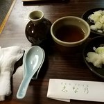 志な乃 - 薬味とそばつゆで混んできた