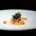 エクアトゥール - カマスの炙り、 大和芋、 北海道 生雲丹、 春菊