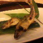 山玄茶 - 琵琶湖の若鮎の塩焼き、蓼酢添え