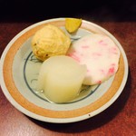 おかめ - 大根、しょうが天、がんもどき