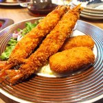 洋食バル 函館五島軒 - 五島軒コース　カニクリームコロッケ＆有頭エビフライ 