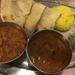 ガンジス - かぼちゃキーマ、マトン、チーズナン