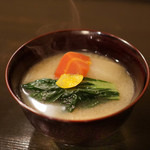 Tsuchiya - 聖護院大根とさわら、きんとき人参、蕎麦がき入りお椀