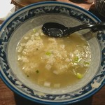 和風楽麺 四代目 ひのでや - 帆立ご飯を投入