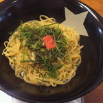 金星パスタ - 博多明太子と小貝柱・アスパラの青じそ仕立て