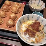 茶房ひまわり - 玉子焼と選べるどんぶりセット 〜ミニひれかつ丼