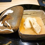 鰻前えとう - 虎ふぐ白子と筍の天ぷら