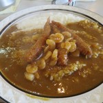 カレーショップキング - エビ煮込み＋エビフライ、大盛り・辛口