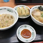 Hidakaya - ラ、餃、チャセット 550円
                        半ラーメン➕半チャーハン➕半餃子